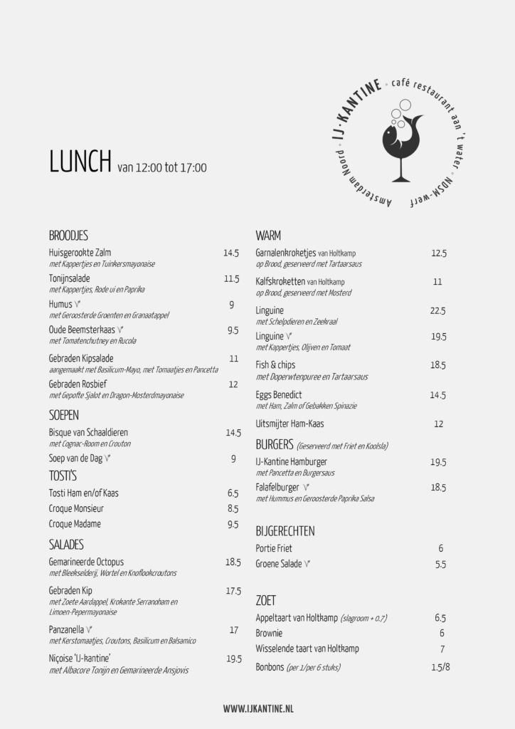 Restaurants voor groepen Lunch in Amsterdam Noord Café Restaurant de IJkantine Amsterdam