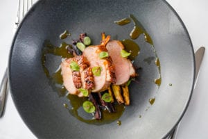 Eendenborst - voorgerecht - diner restaurant Amsterdam Noord
